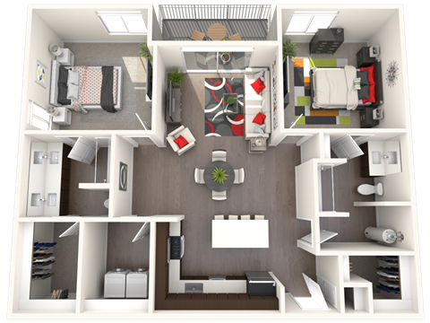 Renaissance_2 Bed 2 Bath_Madelena Floor Plan